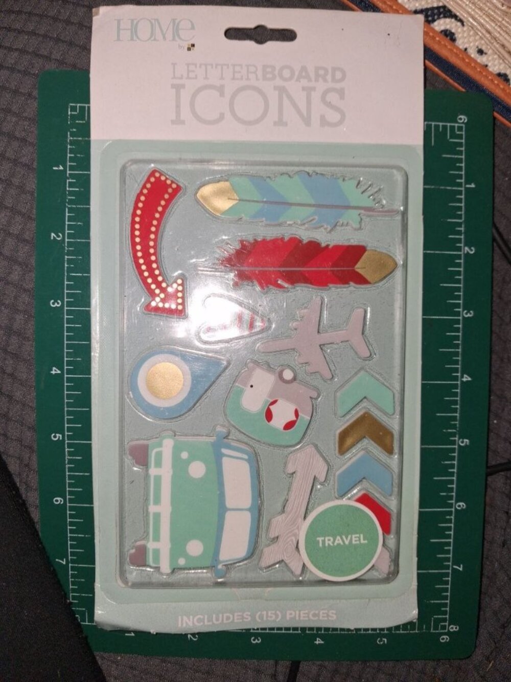 Crafter Scrapbook Destash Lot - Travel Letterboard Icons, 2x Dog Ribbons, Sequin